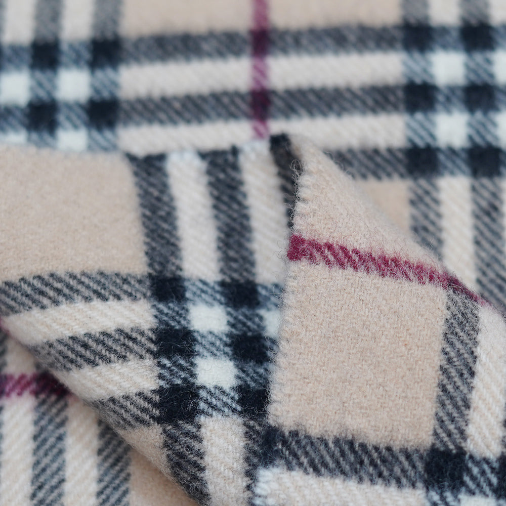Lambswool Plaid Print Vintage Pre-Loved Scarf