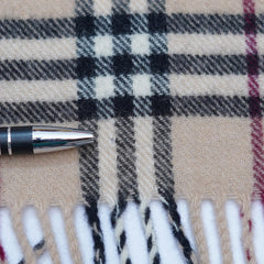 Lambswool Plaid Print Vintage Pre-Loved Scarf