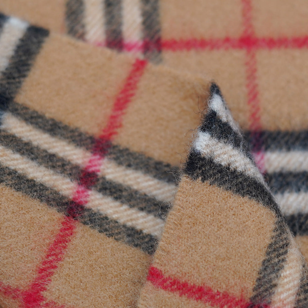 Lambswool Plaid Print Vintage Pre-Loved Scarf