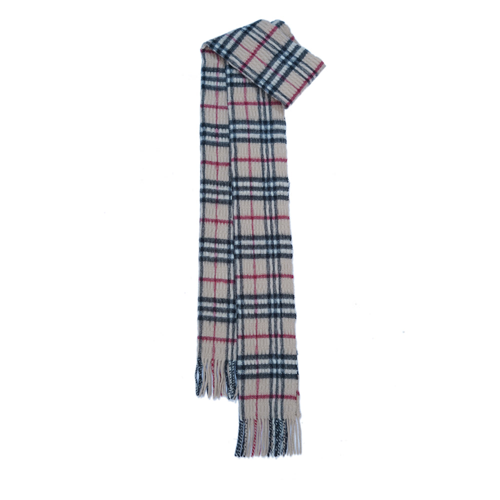 Cashmere/Wool Plaid Print Vintage Pre-Loved Scarf