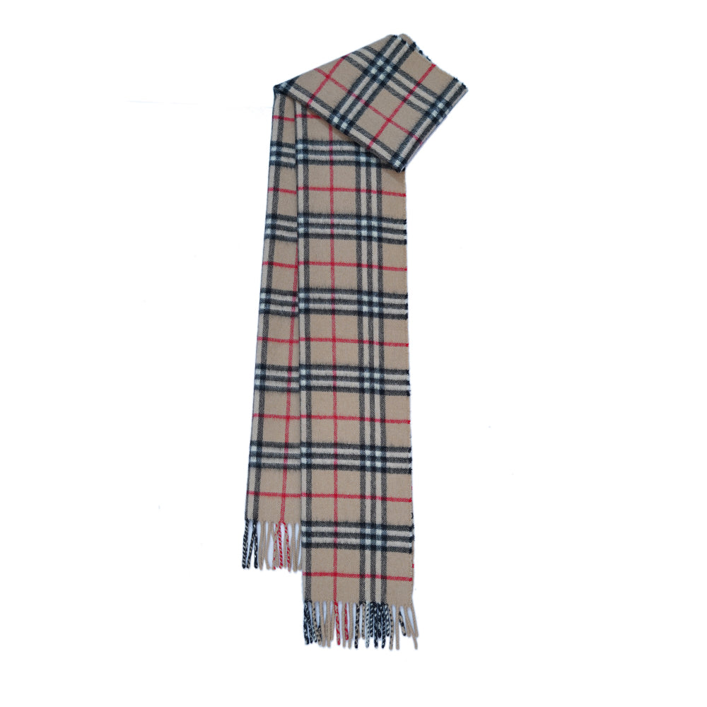 Cashmere/Wool Plaid Print Vintage Pre-Loved Scarf