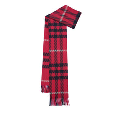 Red Plaid Print Vintage Pre-Loved Scarf