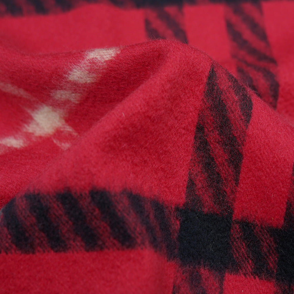 Red Plaid Print Vintage Pre-Loved Scarf