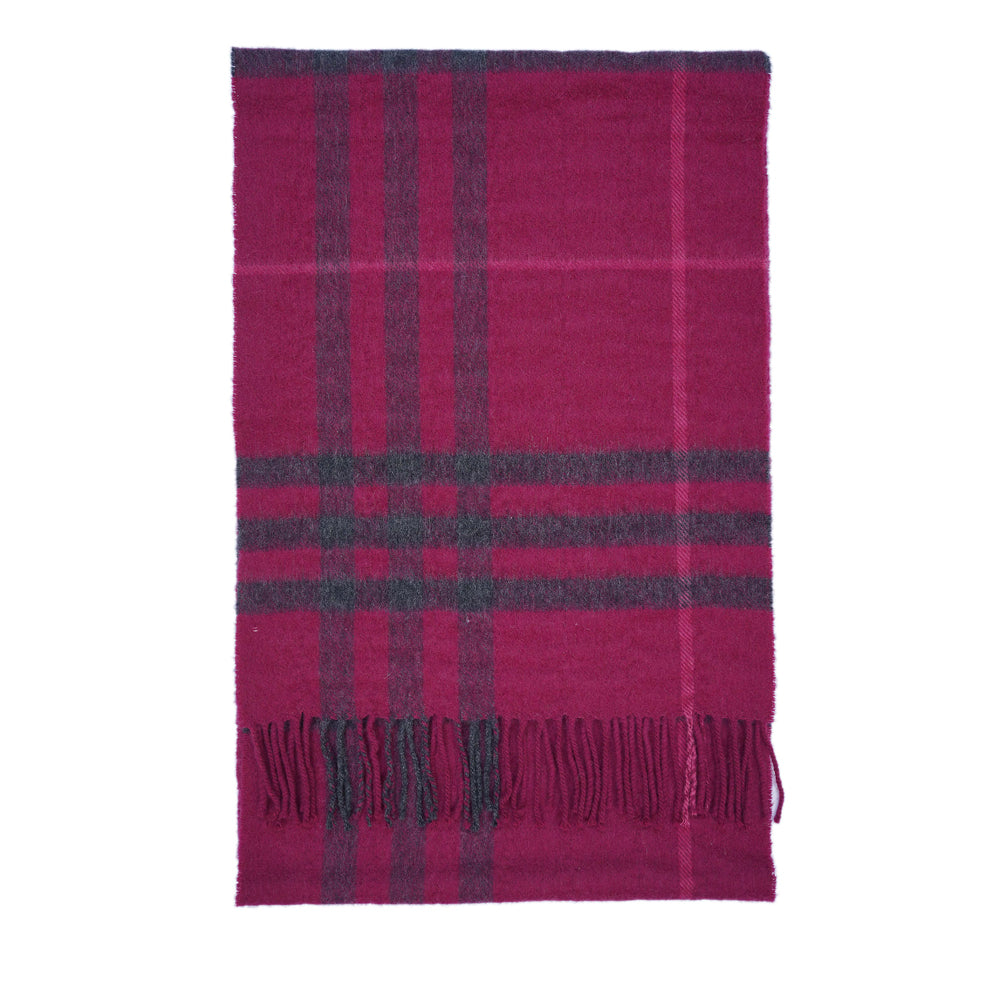 Merino/Cashmere Plaid Print Vintage Pre-Loved Scarf