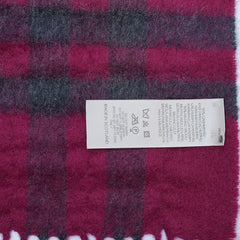 Merino/Cashmere Plaid Print Vintage Pre-Loved Scarf