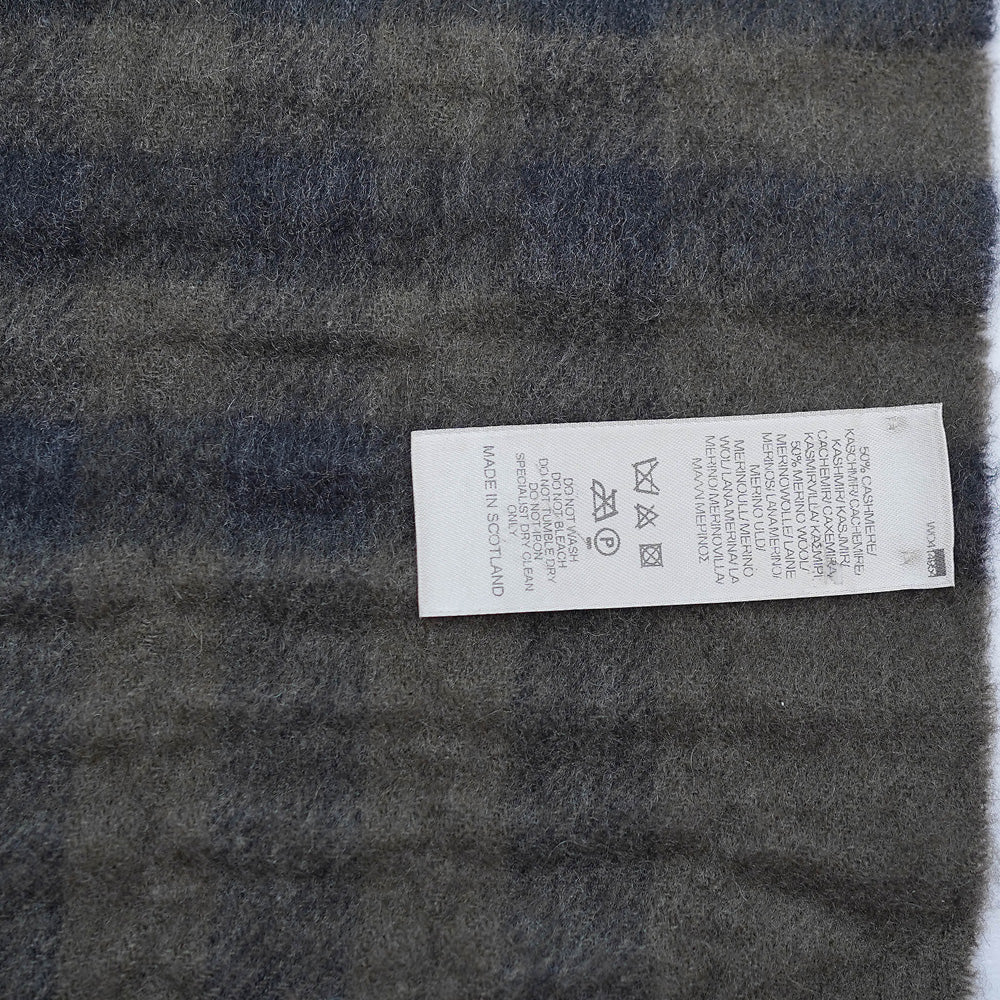 Cashmere/Merino Plaid Print Vintage Pre-Loved Scarf
