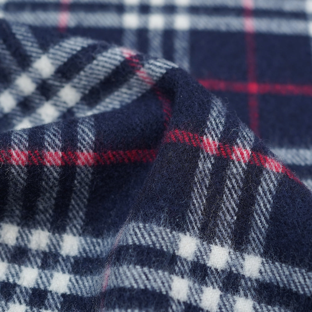Lambswool Plaid Print Vintage Pre-Loved Scarf