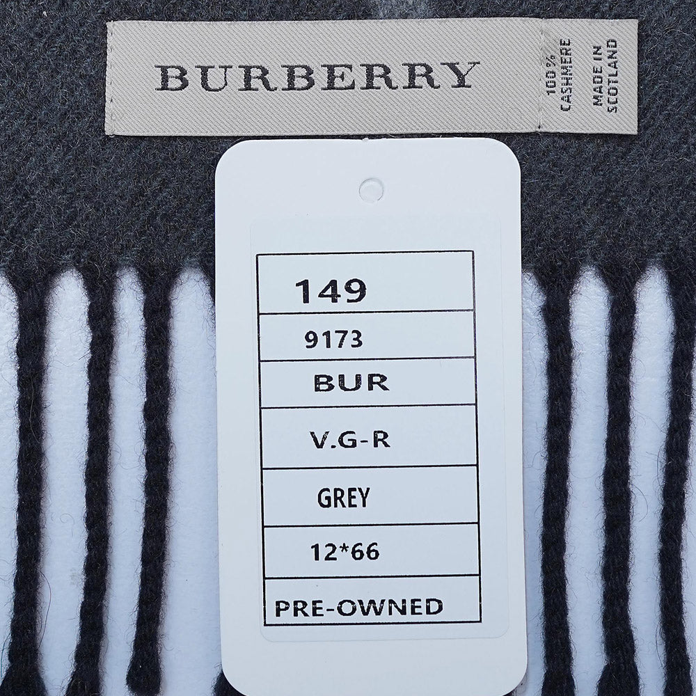 Cashmere Large Check Vintage Pre-Loved Scarf