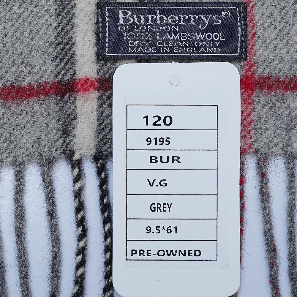 Lambswool Plaid Print Vintage Pre-Loved Scarf