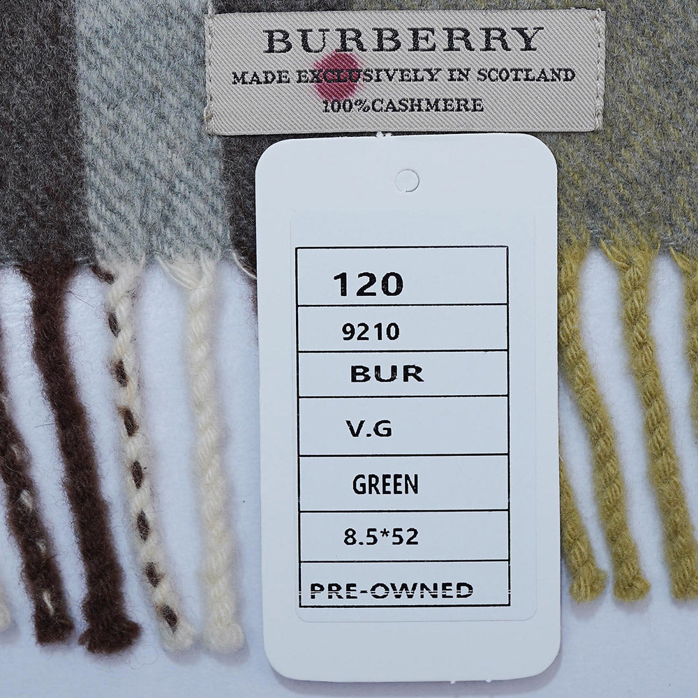 Cashmere Large Check Vintage Pre-Loved Scarf