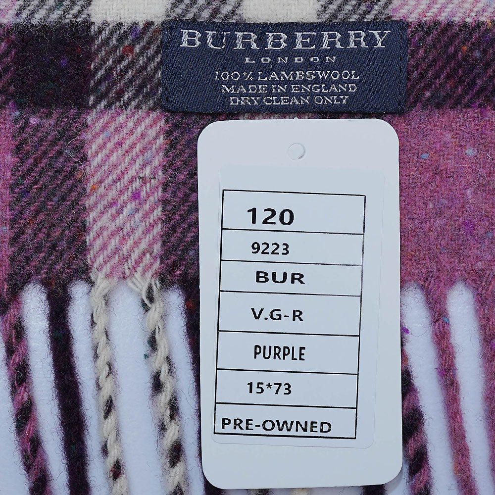 Lambswool Plaid Print Vintage Pre-Loved Scarf
