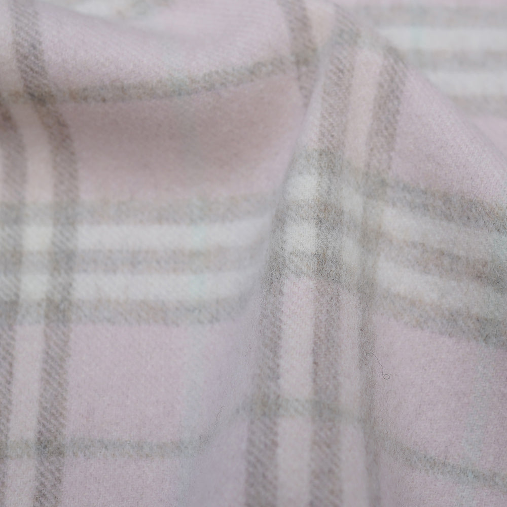Cashmere/Wool Plaid Print Vintage Pre-Loved Scarf