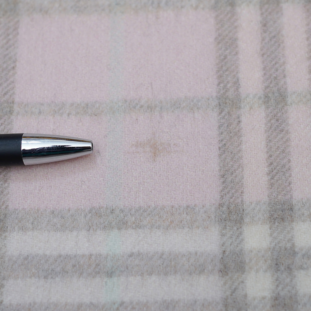 Cashmere/Wool Plaid Print Vintage Pre-Loved Scarf