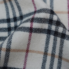 Merino/Cashmere Plaid Print Vintage Pre-Loved Scarf