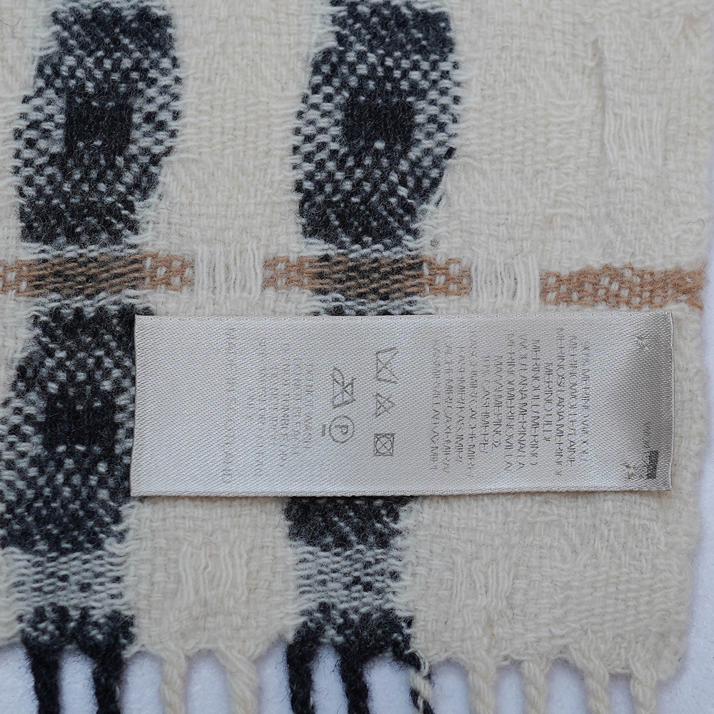 Merino/Cashmere Plaid Print Vintage Pre-Loved Scarf