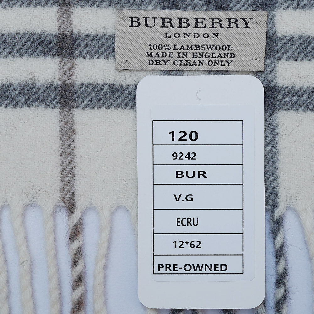Lambswool Plaid Print Vintage Pre-Loved Scarf