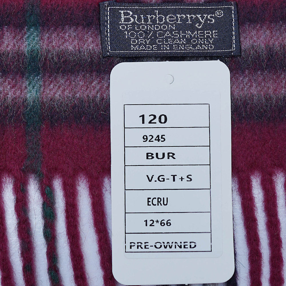 Cashmere Plaid Print Vintage Pre-Loved Scarf