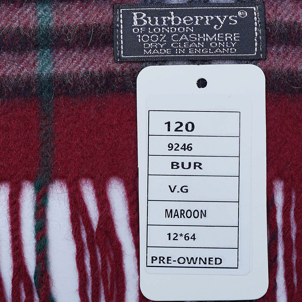 Cashmere Plaid Print Vintage Pre-Loved Scarf