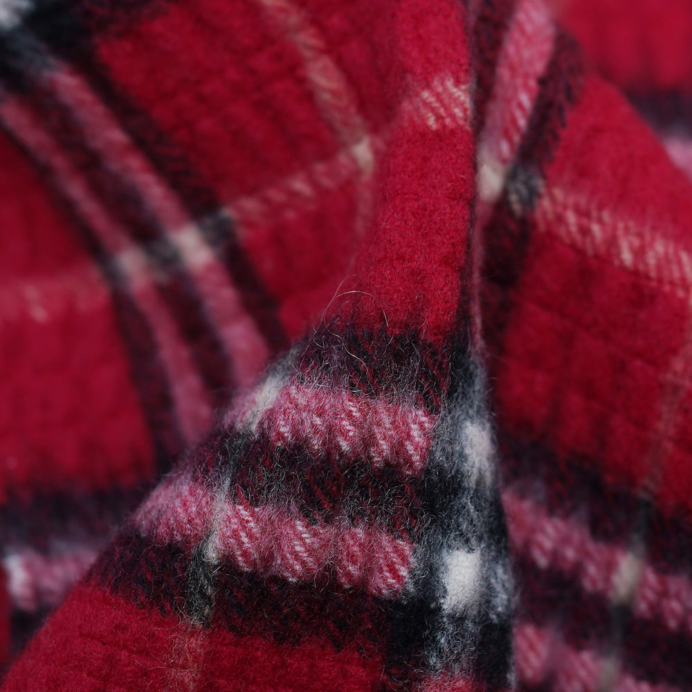 Cashmere/Wool Plaid Print Vintage Pre-Loved Scarf