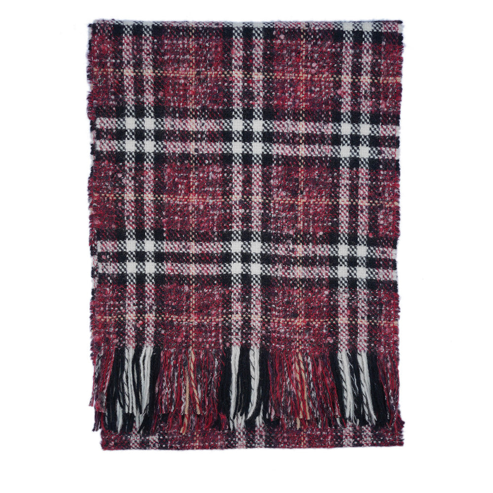 Lambswool Blend Plaid Print Vintage Pre-Loved Scarf