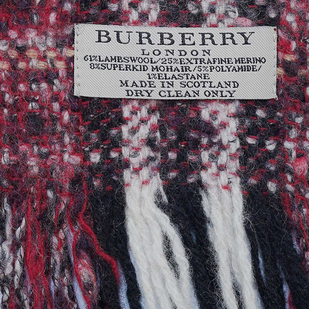 Lambswool Blend Plaid Print Vintage Pre-Loved Scarf