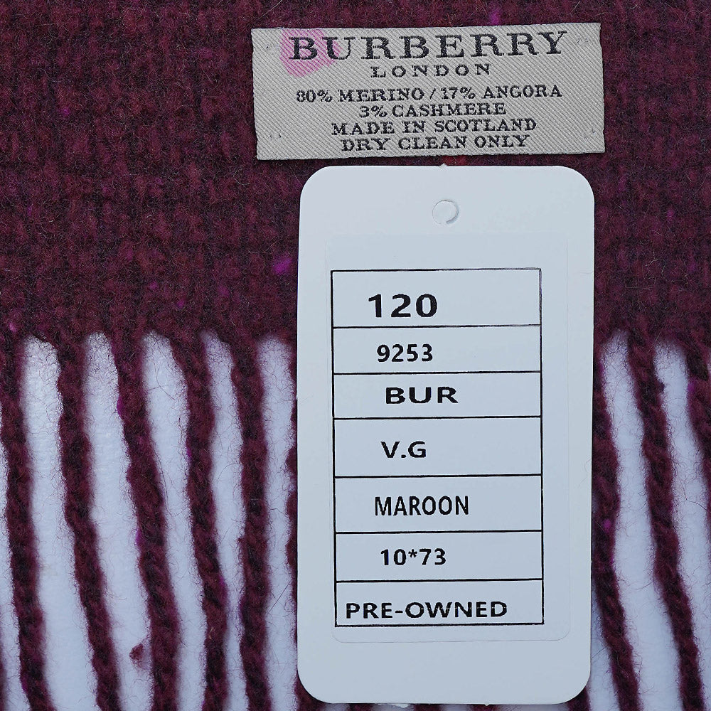Merino Blend Plaid Print Vintage Pre-Loved Scarf