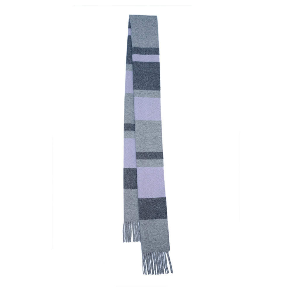 Merino/Cashmere Striped Print Vintage Pre-Loved Scarf