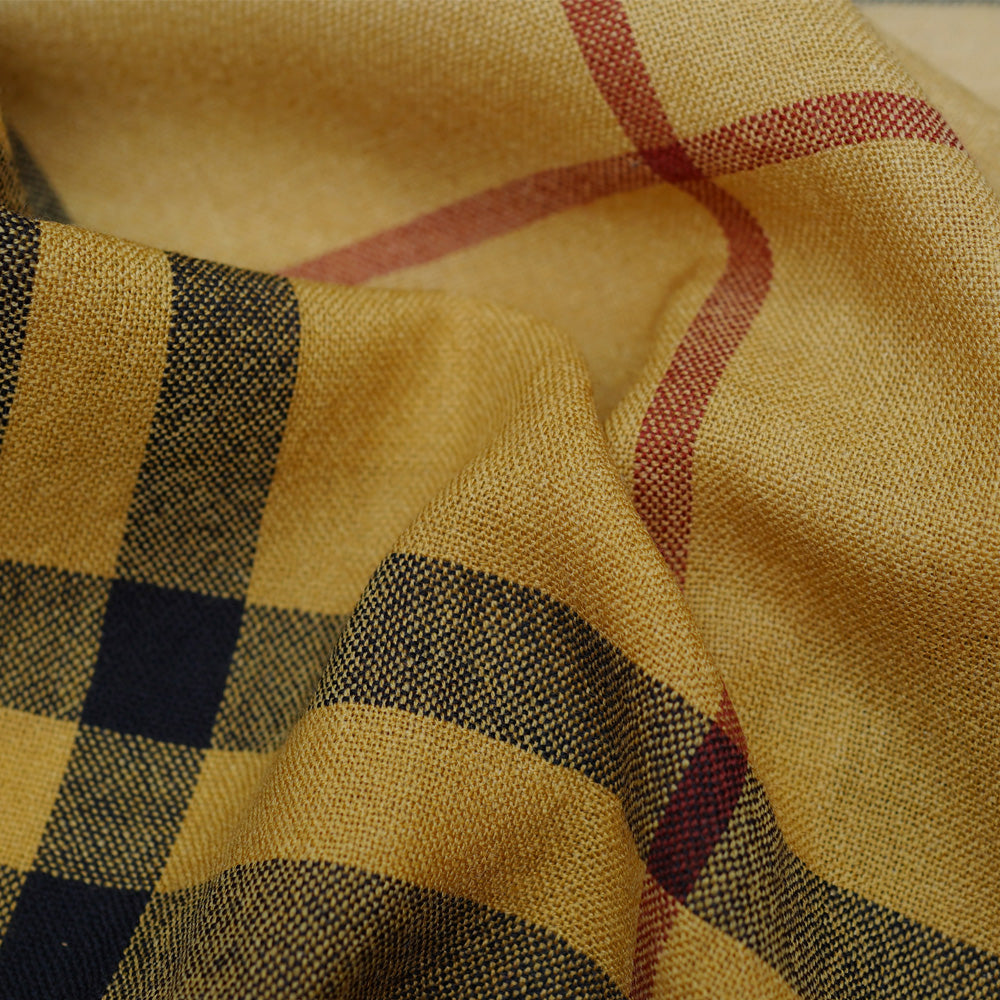 Wool/Cashmere Plaid Print Vintage Pre-Loved Scarf