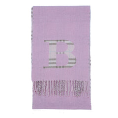 Merino/Cashmere Logo & Plaid Print Vintage Pre-Loved Scarf