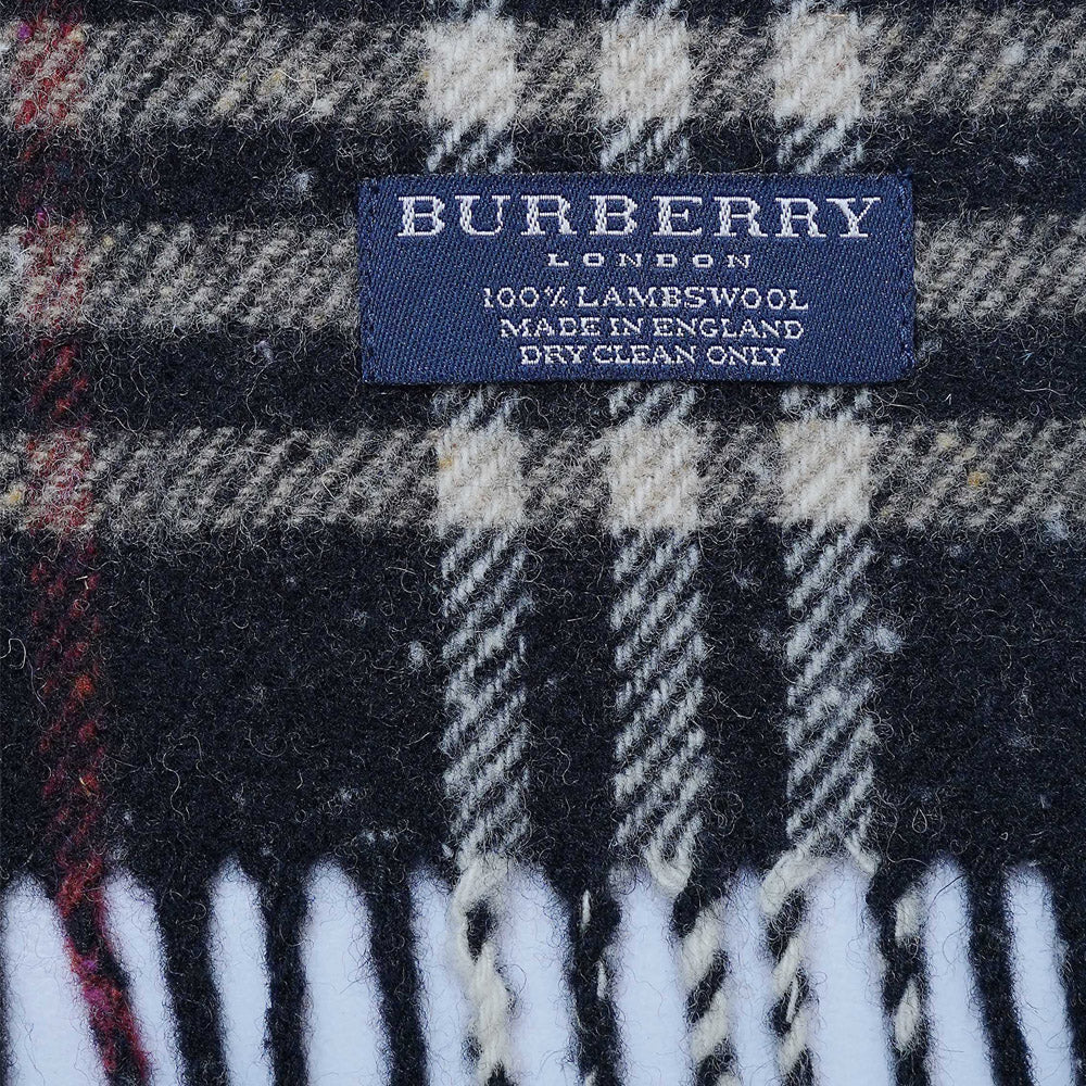 Merino/Cashmere Plaid Print Vintage Pre-Loved Scarf