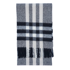 Merino/Cashmere Plaid Print Vintage Pre-Loved Scarf