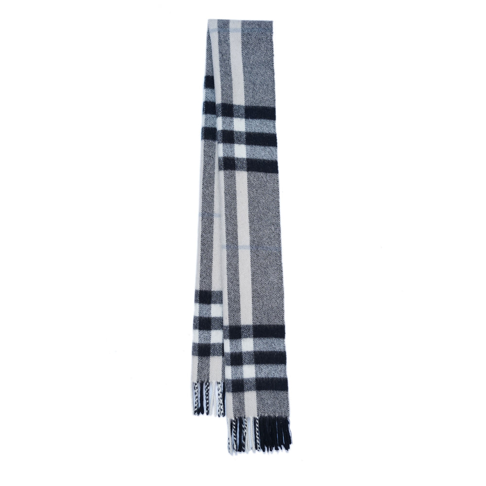 Merino/Cashmere Plaid Print Vintage Pre-Loved Scarf