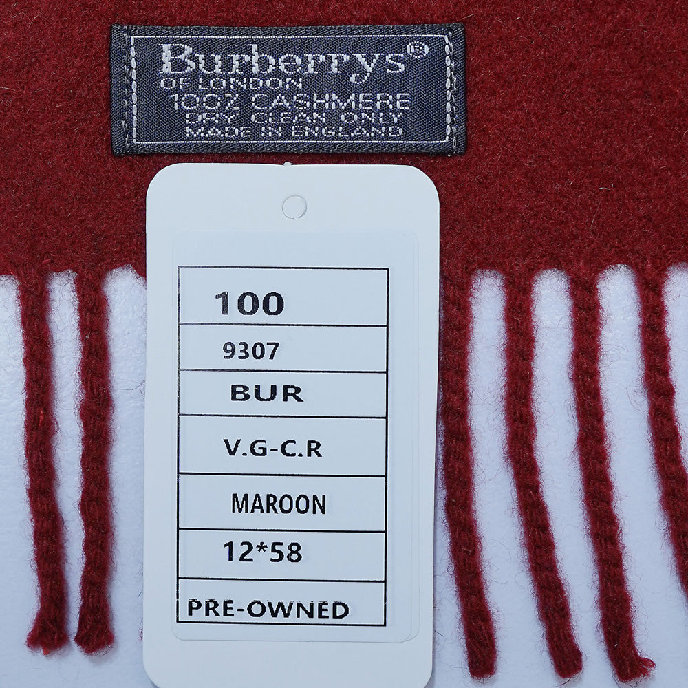 Cashmere Plain Print Vintage Pre-Loved Scarf