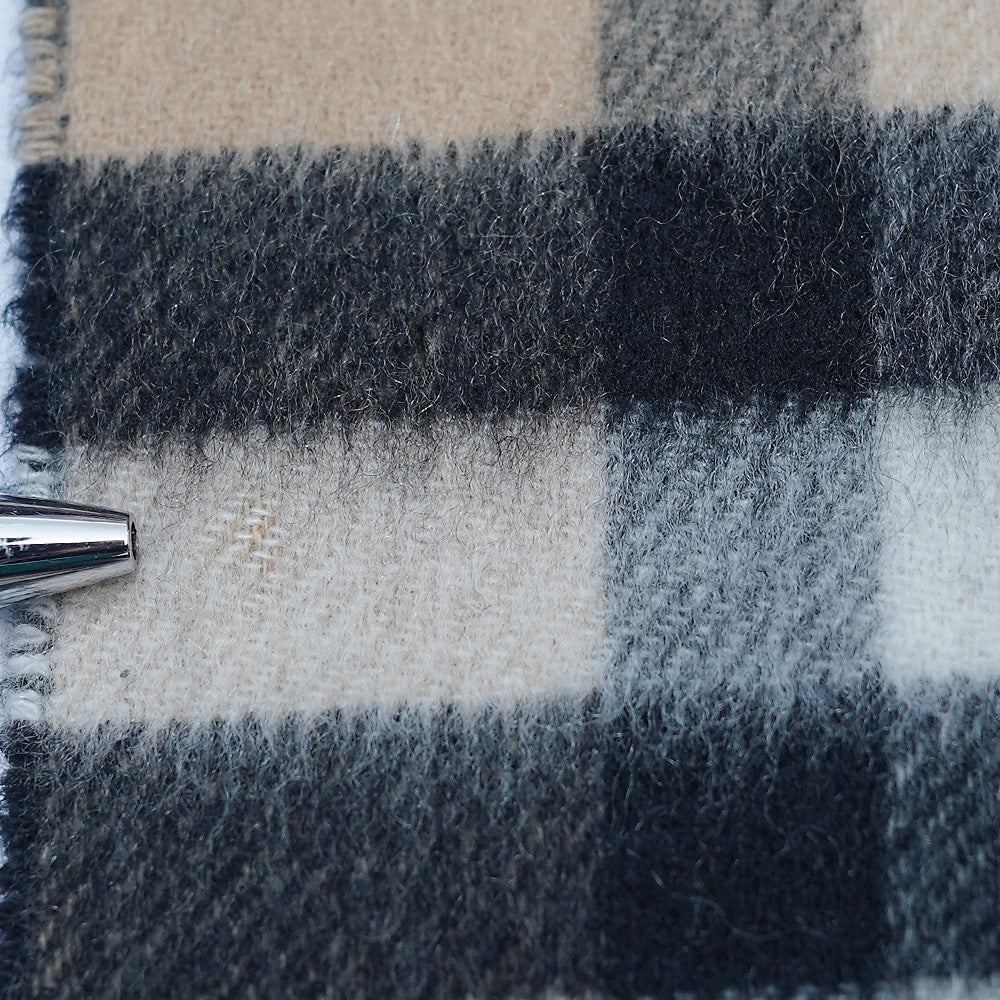 Cashmere Large Check Vintage Pre-Loved Scarf