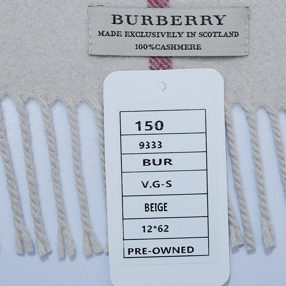 Cashmere Large Check Vintage Pre-Loved Scarf