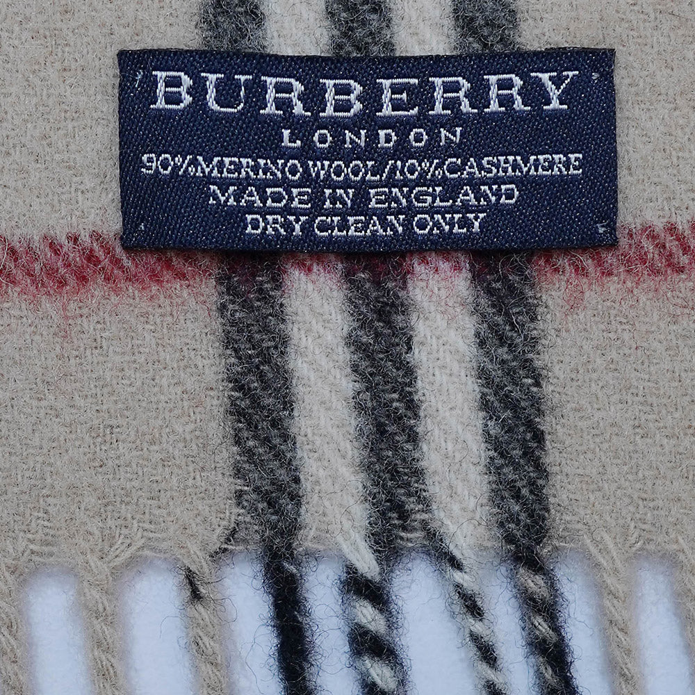 Merino Wool Plaid Print Vintage Pre-Loved Scarf