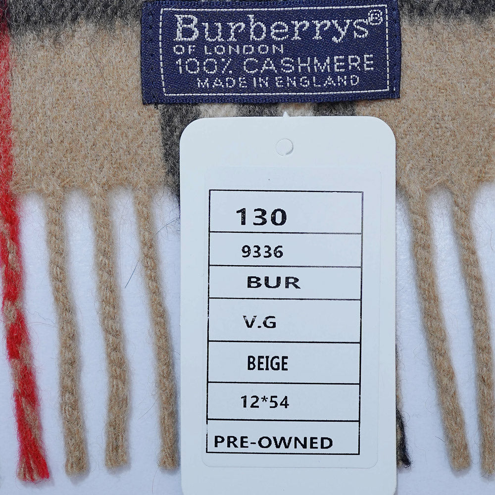 Cashmere Plaid Print Vintage Pre-Loved Scarf