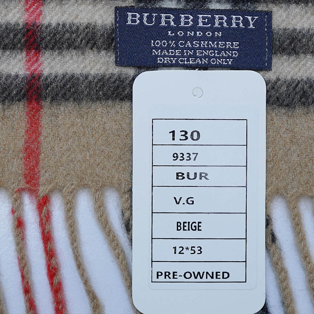 Cashmere Plaid Print Vintage Pre-Loved Scarf