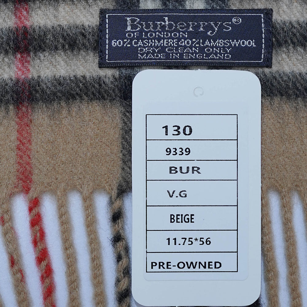 Cashmere Plaid Print Vintage Pre-Loved Scarf