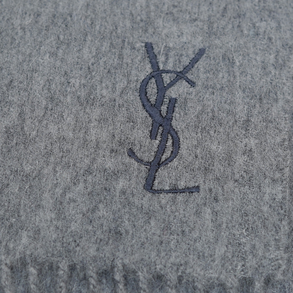 YSL Wool Plain Vintage Pre-Loved Scarf