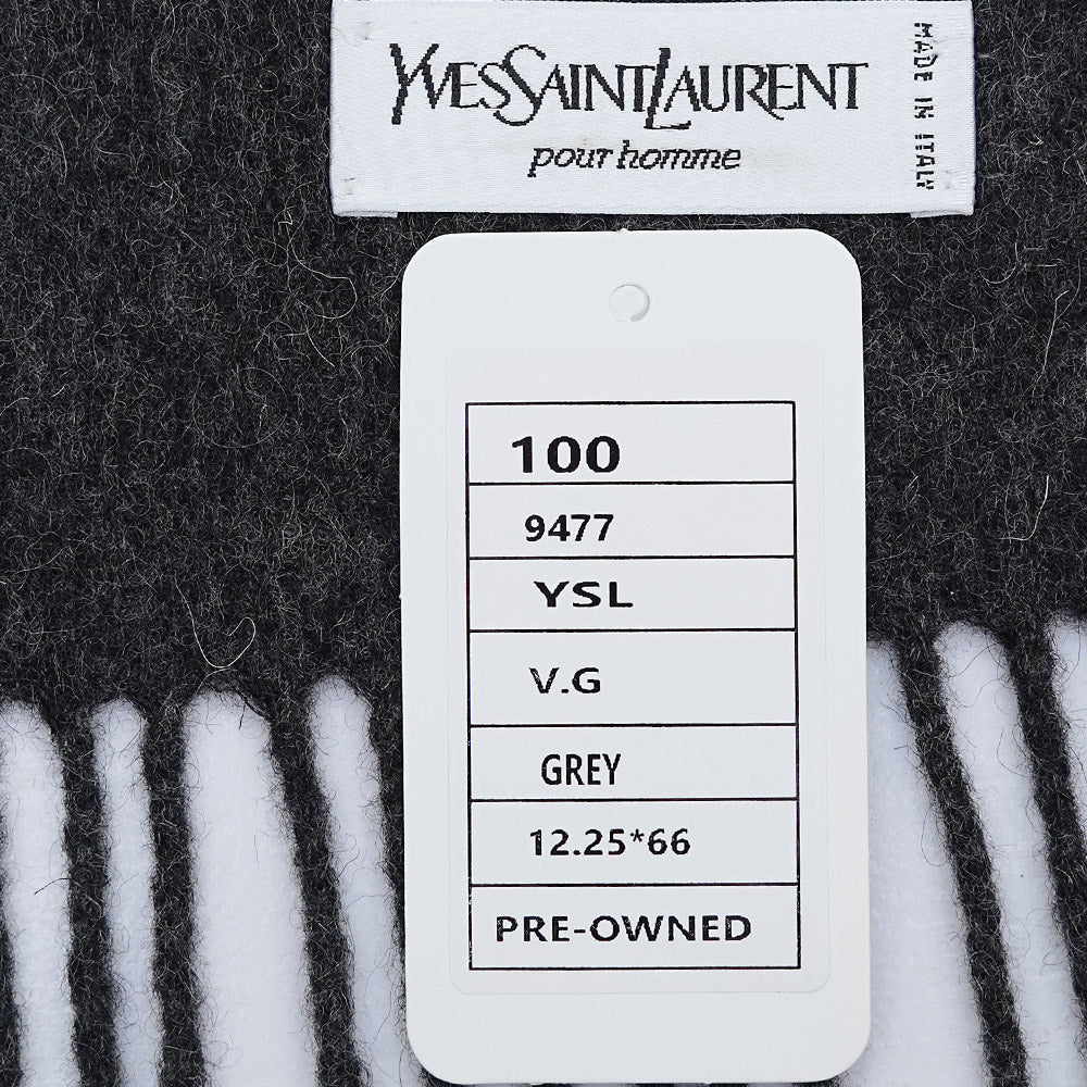 YSL Wool Plain Vintage Pre-Loved Scarf