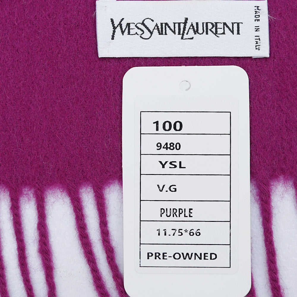 YSL Wool Plain Vintage Pre-Loved Scarf